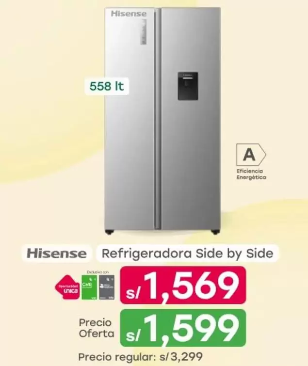 Hisense - Refrigeradora Side by Side
