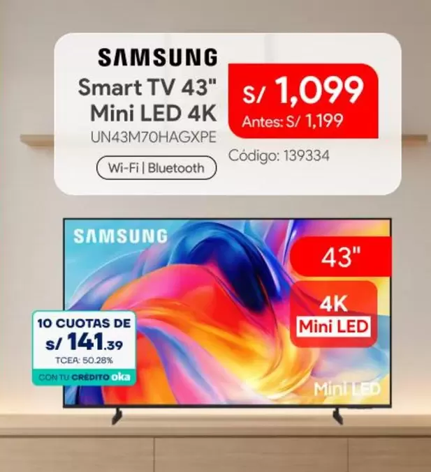 Samsung - Smart TV 43" Mini LED 4K UN43M70HAGXPE
