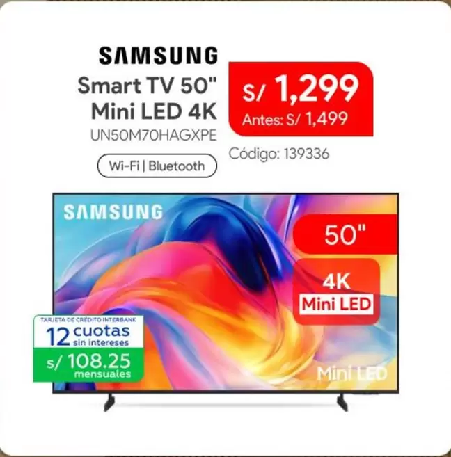 Samsung - Smart TV 50" Mini LED 4K UN50M70HAGXPE