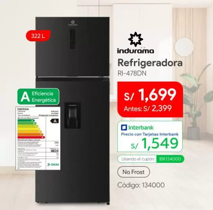 Indurama - Refrigeradora RI-478DN