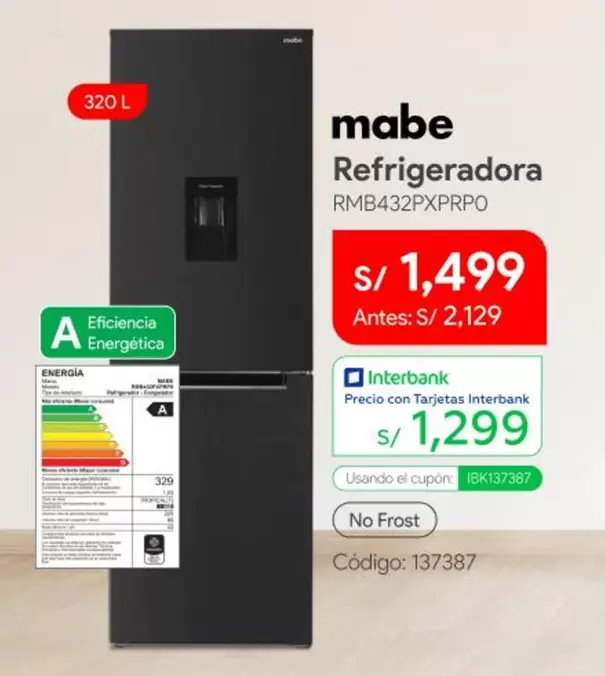Mabe - Refrigeradora RMB432PXPRPO