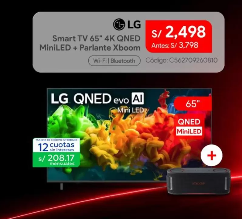 Lg - Smart TV 65" 4K QNED MiniLED + Parlante Xboom