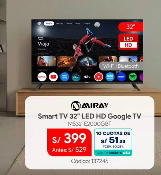 Miray - Smart TV 32" LED HD Google TV MS32-E2000GBT