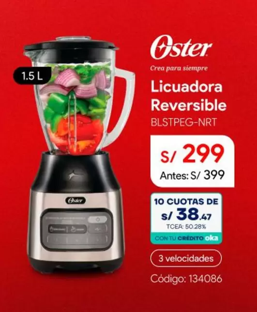 Oster - Licuadora Reversible BLSTPEG-NRT