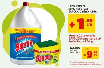Sapolio - Lejía Azul Galón x 4.8 Lt.