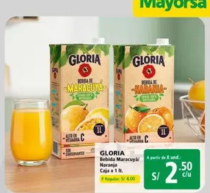 Gloria - Bebida Maracuyá / Bebida Naranja