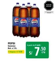 Pepsi - Gaseosa Bot. x 3 Lt.