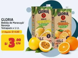 Gloria - Bebida de Maracuyá/Naranja