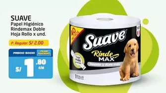 Suave - Papel Higi0999enico Rindemax Doble Hoja Rollo x und.