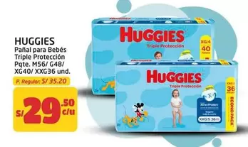 Huggies - Pañal para Bebés Triple Protección Pqte. M56 / G48 / XG40 / XXG36 und.