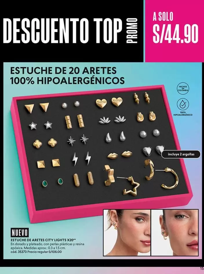 Solo - ESTUCHE DE 20 ARETES 100% HIPOALERGENICOS
