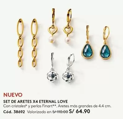 Finart - SET DE ARETES X4 ETERNAL LOVE Cód. 38692