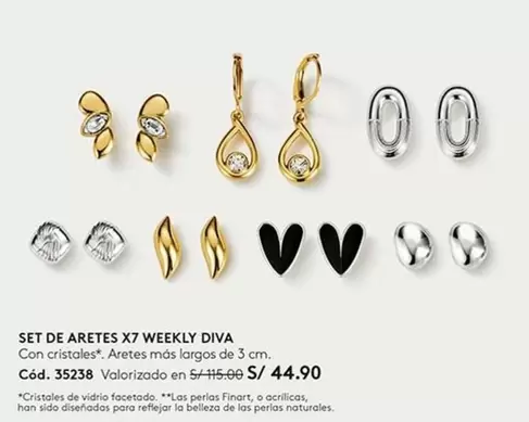 Finart - SET DE ARETES X7 WEEKLY DIVA