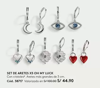 SET DE ARETES X5 OH MY LUCK Cód. 38717