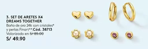 Oro - 3. SET DE ARETES X4 DREAMS TOGETHER Cód. 38713