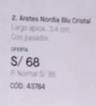 Cristal - Aretes Nordia Blu