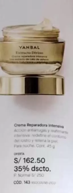 Yanbal - Crema Reparadora Intensive