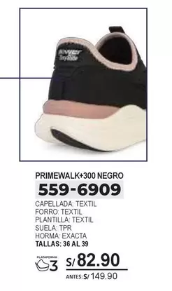 Skechers - PRIMEWALK+300 NEGRO 559-6909