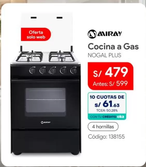 Miray - Cocina a Gas NOGAL PLUS