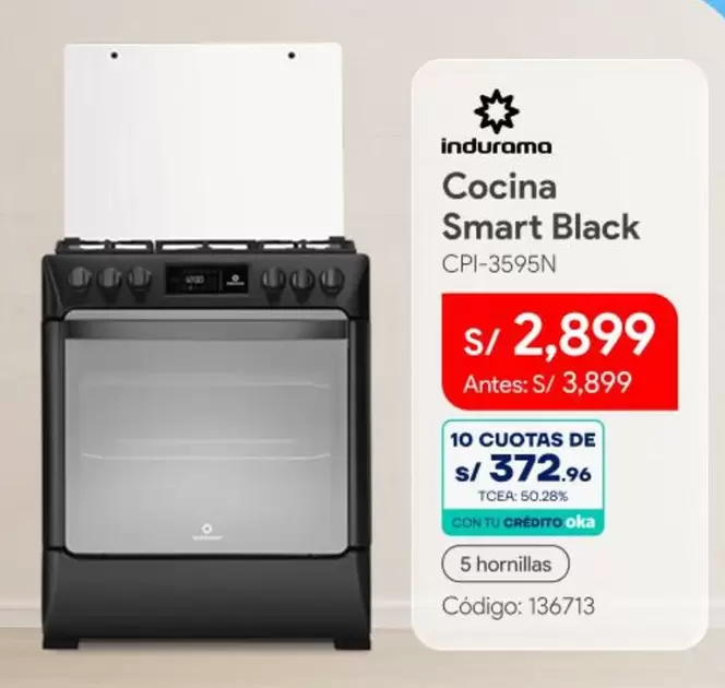 Indurama - Cocina Smart Black CPI-3595N