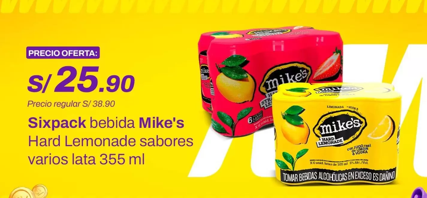 Real - Sixpack bebida Hard Lemonade sabores varios lata 355 ml