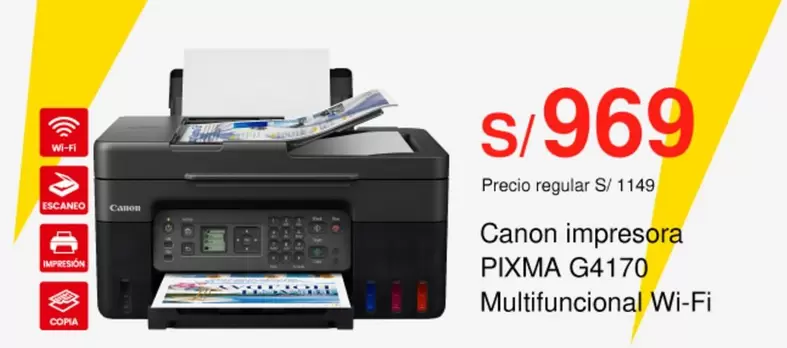 Canon - impresora PIXMA G4170 Multifuncional Wi-Fi