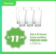 Set x 6 Vasos Lisos