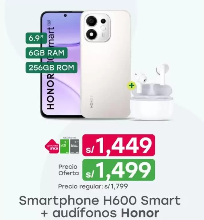 Smart - phone H600 + audífonos