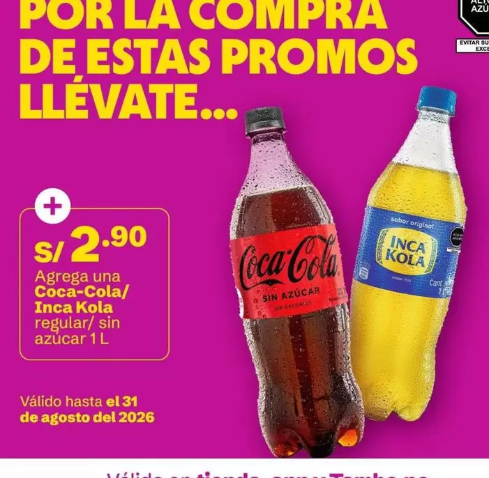 Coca-Cola - / Inca Kola regular/ sin azúcar 1L