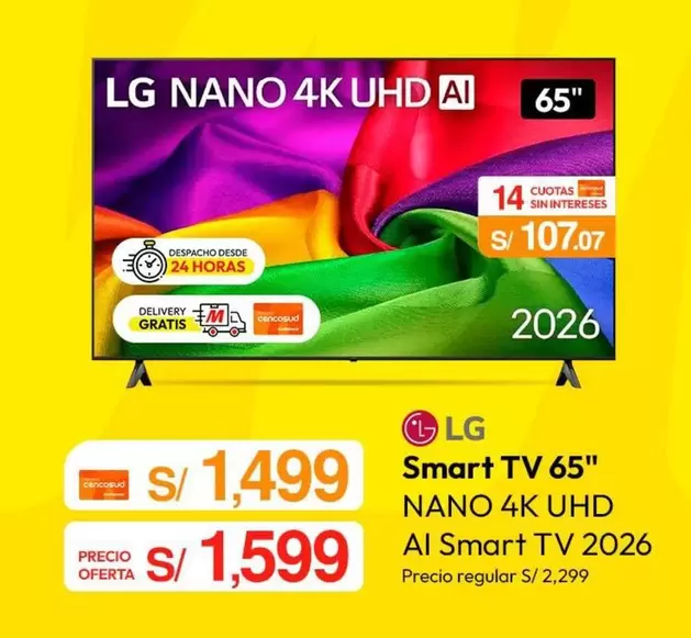 Lg - Smart TV 65" NANO 4K UHD AI Smart TV 2026