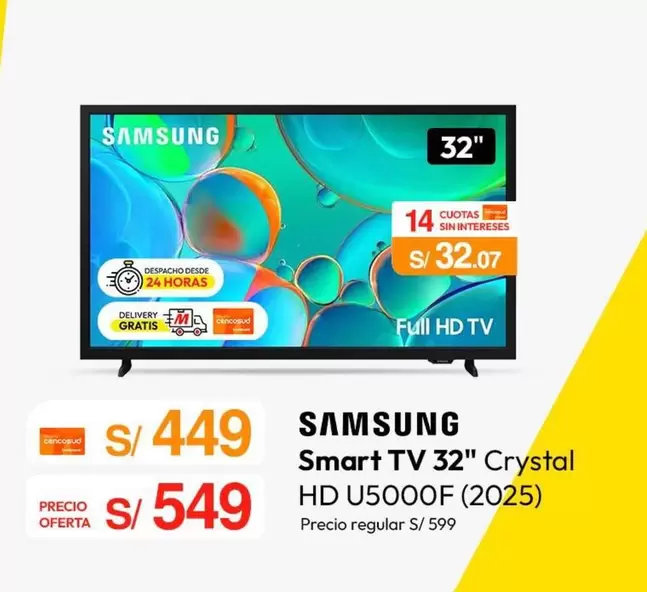 Samsung - Smart TV 32" Crystal HD U5000F (2025)