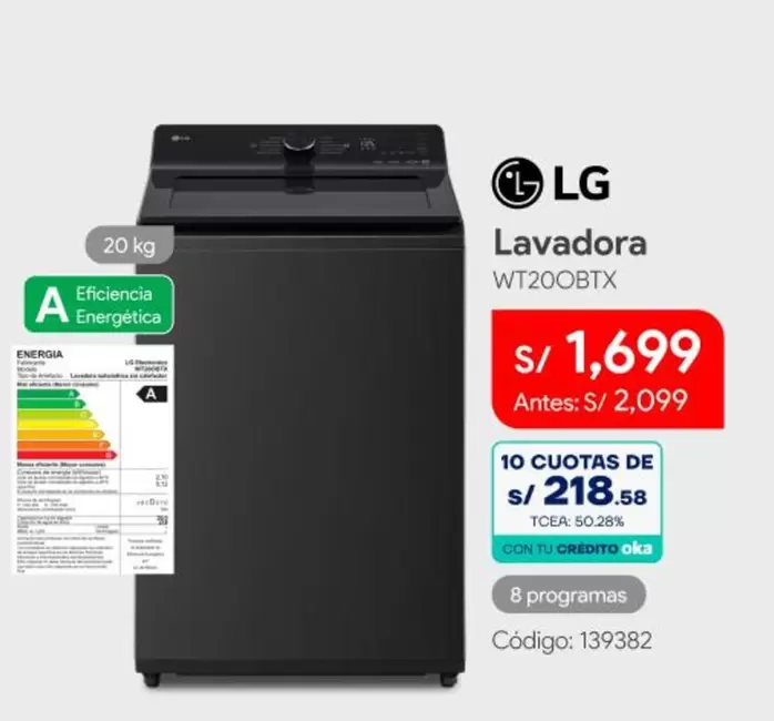 Lg - Lavadora WT20OBTX
