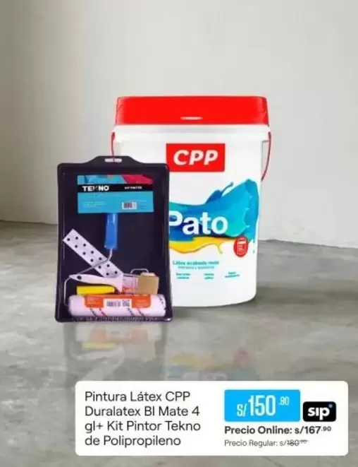 CPP - Pintura látex Duralatex BI Mate 4 gl+ Kit Pintor Tekno de Polipropileno