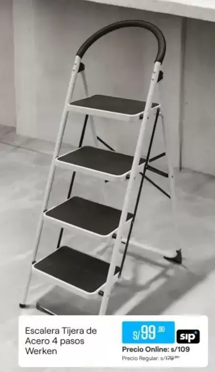 Escalera Tijera de Acero 4 pasos