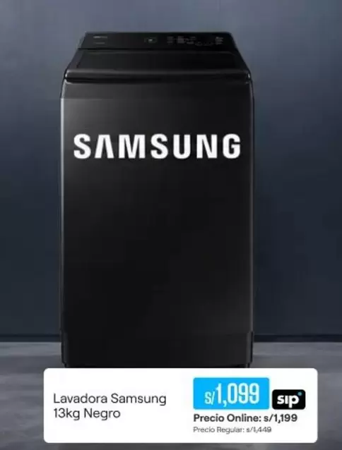 Samsung - Lavadora 13kg Negro