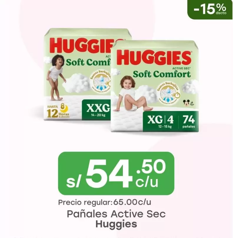 Huggies - Pañales Active Sec