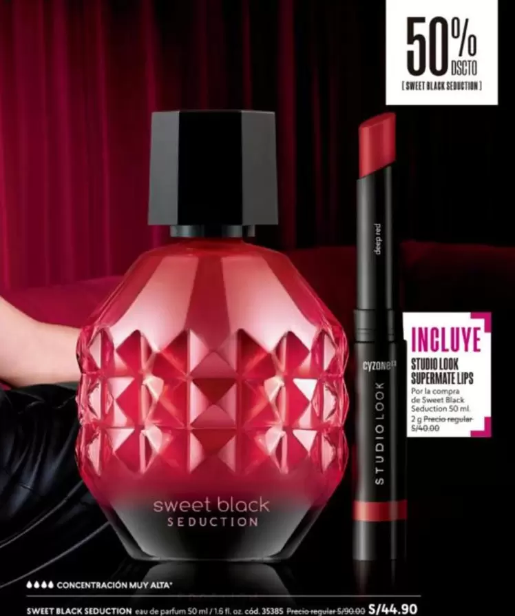 Studio - Sweet Black Seduction Perfume and  Look Supermate Lips