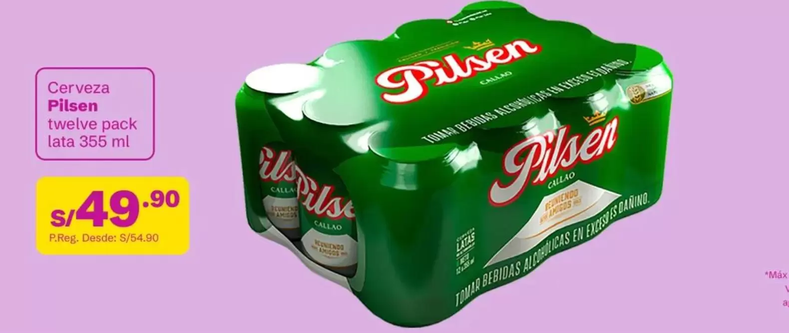 Pilsen - Cerveza twelve pack lata
