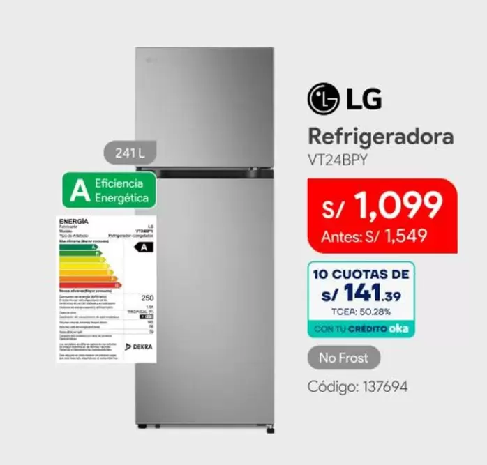 Lg - Refrigeradora VT24BPY