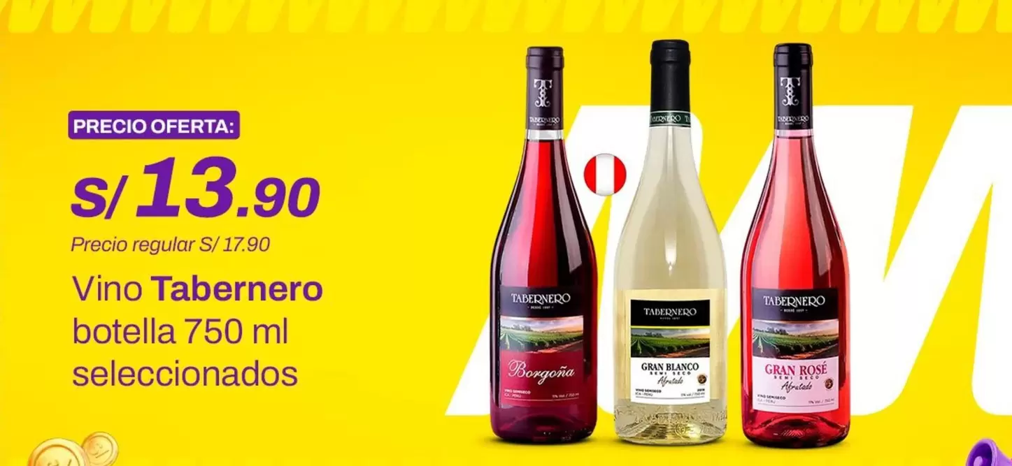 Tabernero - Vino botella 750 ml seleccionados