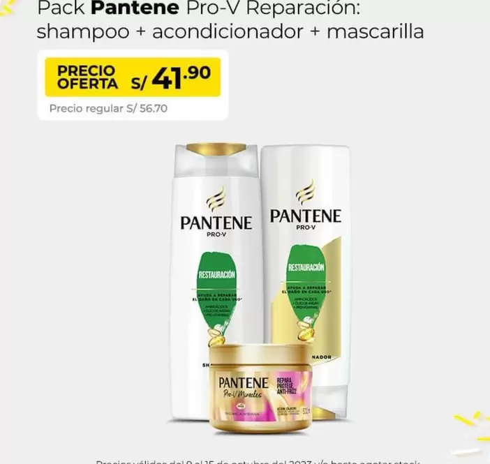 Pantene - Pack Reparación: shampoo + acondicionador + mascarilla