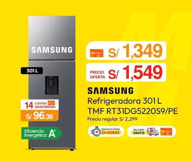 Samsung - Refrigeradora 301 L TMF RT31DG5220S9/PE