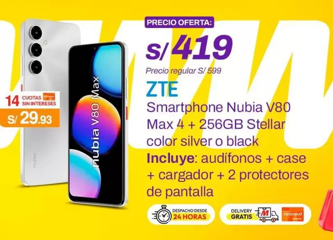 ZTE - Smartphone Nubia V80 Max 4 + 256GB