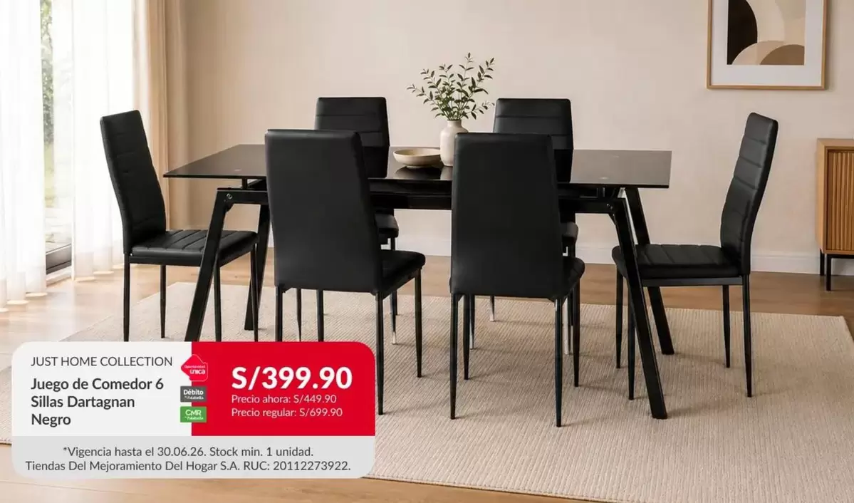 Juego de Comedor 6 Sillas