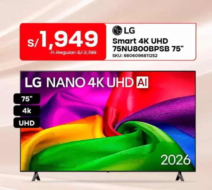 Lg - Smart 4K UHD 75NU800BPSB 75"