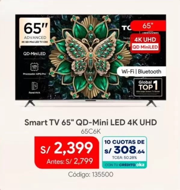 Pro - Smart TV 65" QD-Mini LED 4K UHD 65C6K