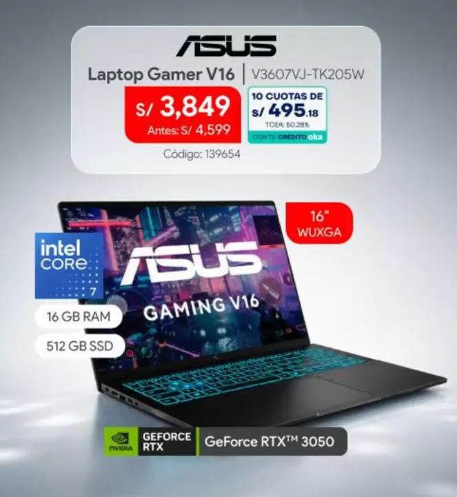Asus - Laptop Gamer V16 V3607VJ-TK205W