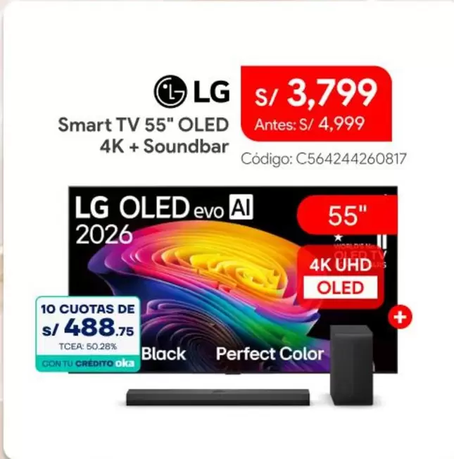 Lg - Smart TV 55" OLED 4K + Soundbar
