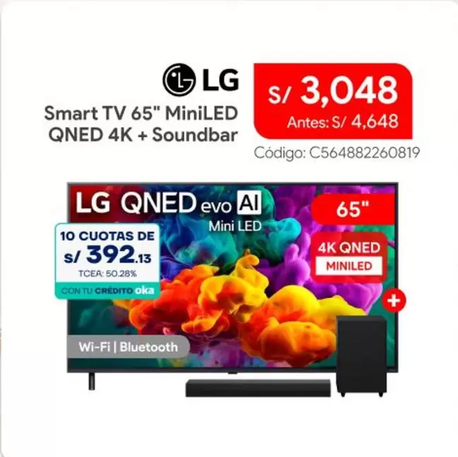 Lg - Smart TV 65" MiniLED QNED 4K + Soundbar