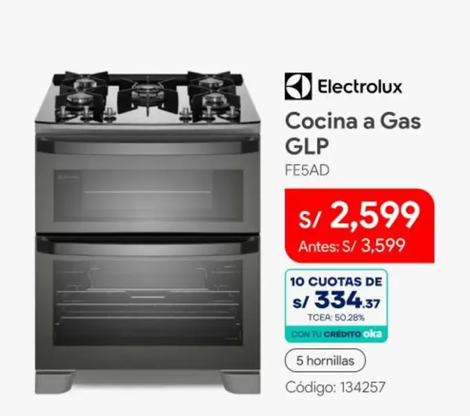 Electrolux - Cocina a Gas GLP FE5AD